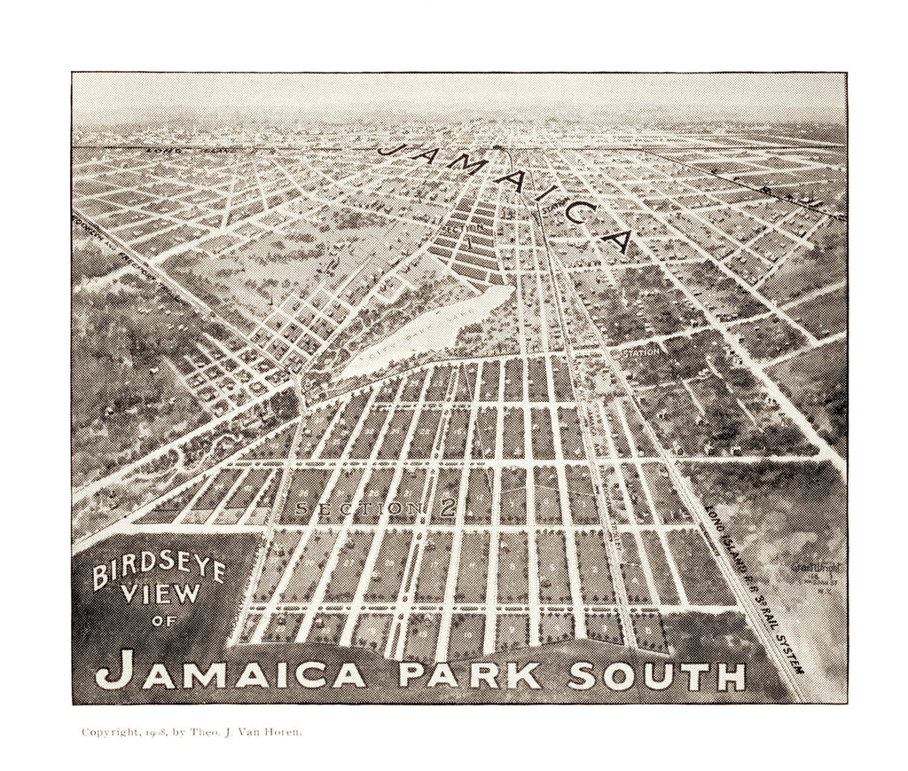 Vintage Map of Jamaica, New York 1908