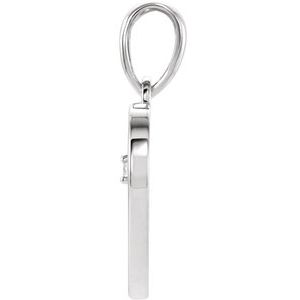 14K White Gold .025 CTW Natural Diamond Heart Pendant