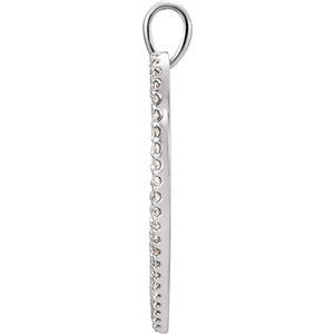 14K White Gold 3/8 CTW Natural Diamond Heart Pendant
