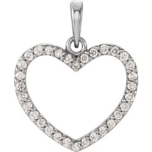 Platinum 1/5 CTW Natural Diamond Heart Pendant