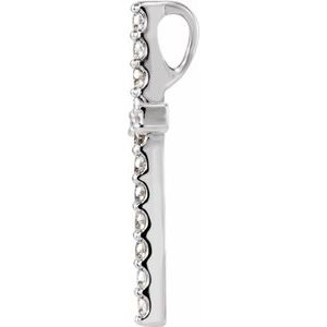 Platinum 1/2 CTW Natural Diamond Petite Cross Pendant