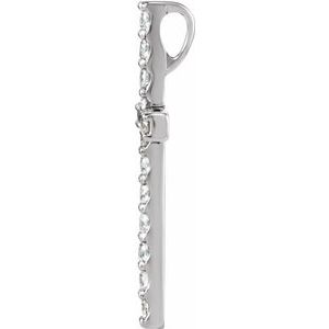 Platinum 1 CTW Natural Diamond Petite Cross Pendant