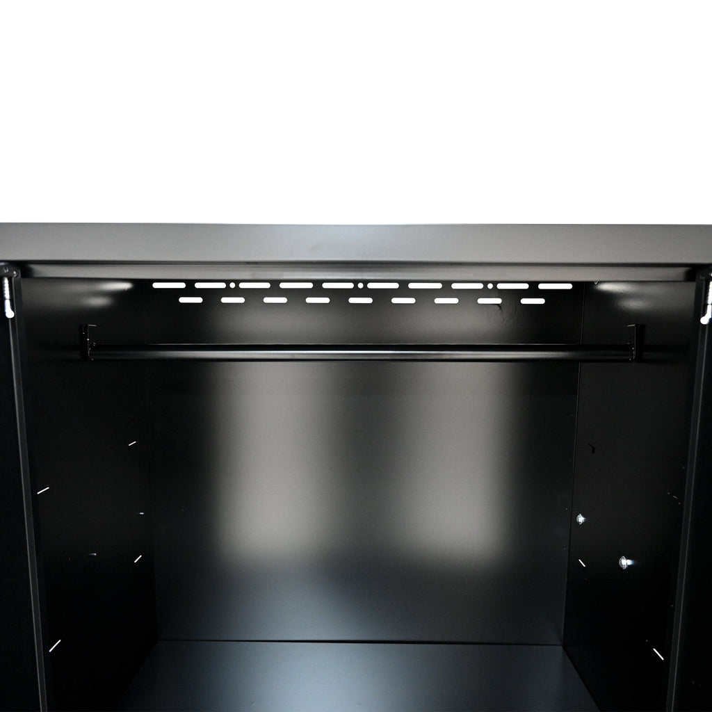 Steel Filing Cabinet With Compartments For Office Use, Storage, File Storage, Archives, And High and Low Cabinets with Black and Red finish