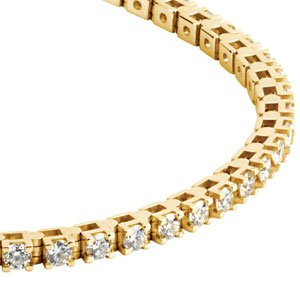 14K Yellow Gold 3 1/2 CTW Natural Diamond Line 7 1/4" Bracelet – image 2