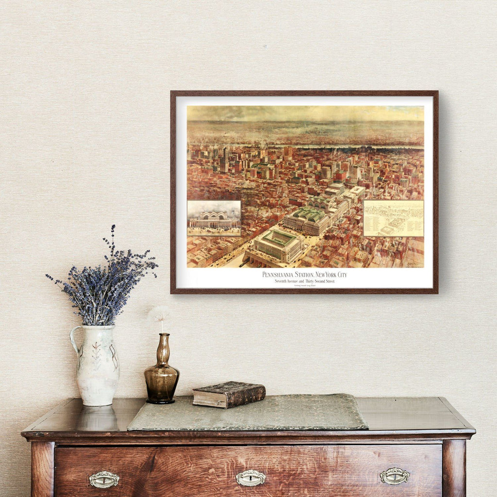 Vintage Map of New York City, New York 1910