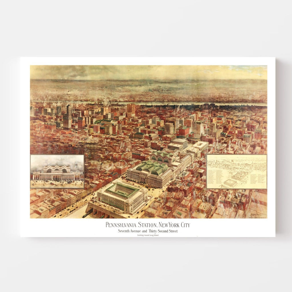 Vintage Map of New York City, New York 1910