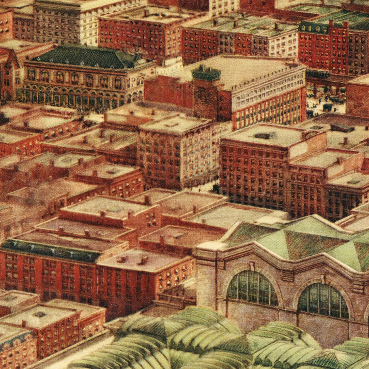 Vintage Map of New York City, New York 1910