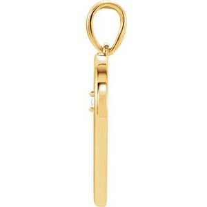 14K Yellow Gold .02 CTW Natural Diamond Heart Pendant