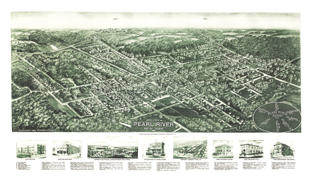 Vintage Map of Pearl River, New York 1924