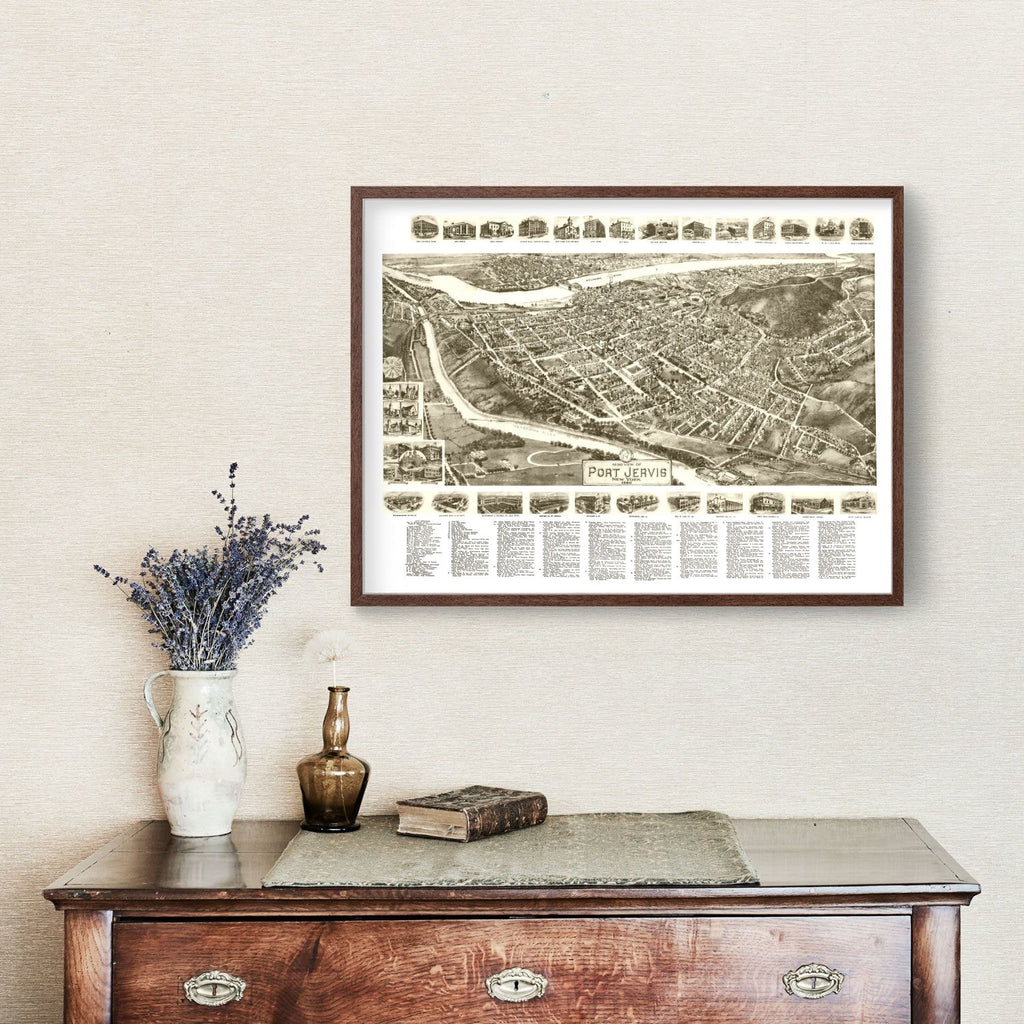 Vintage Map of Port Jervis, New York 1920