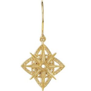 14K Yellow Gold Vintage-Inspired Earring Mounting