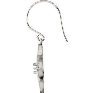 14K White Gold Vintage-Inspired Earring Mounting – image 2