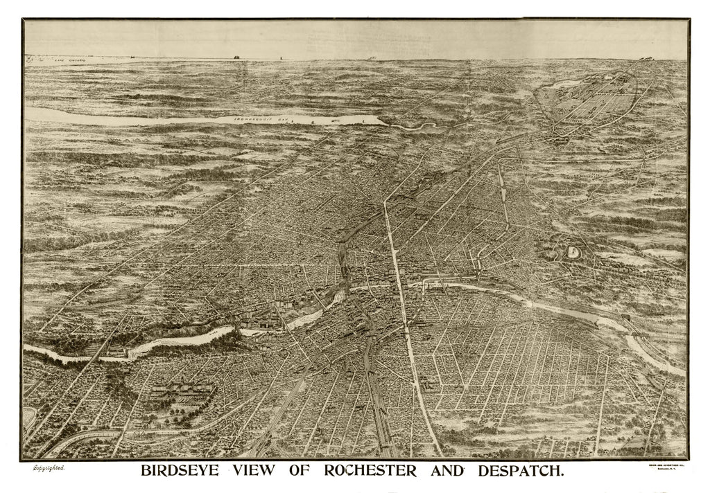Vintage Map of Rochester, New York 1910