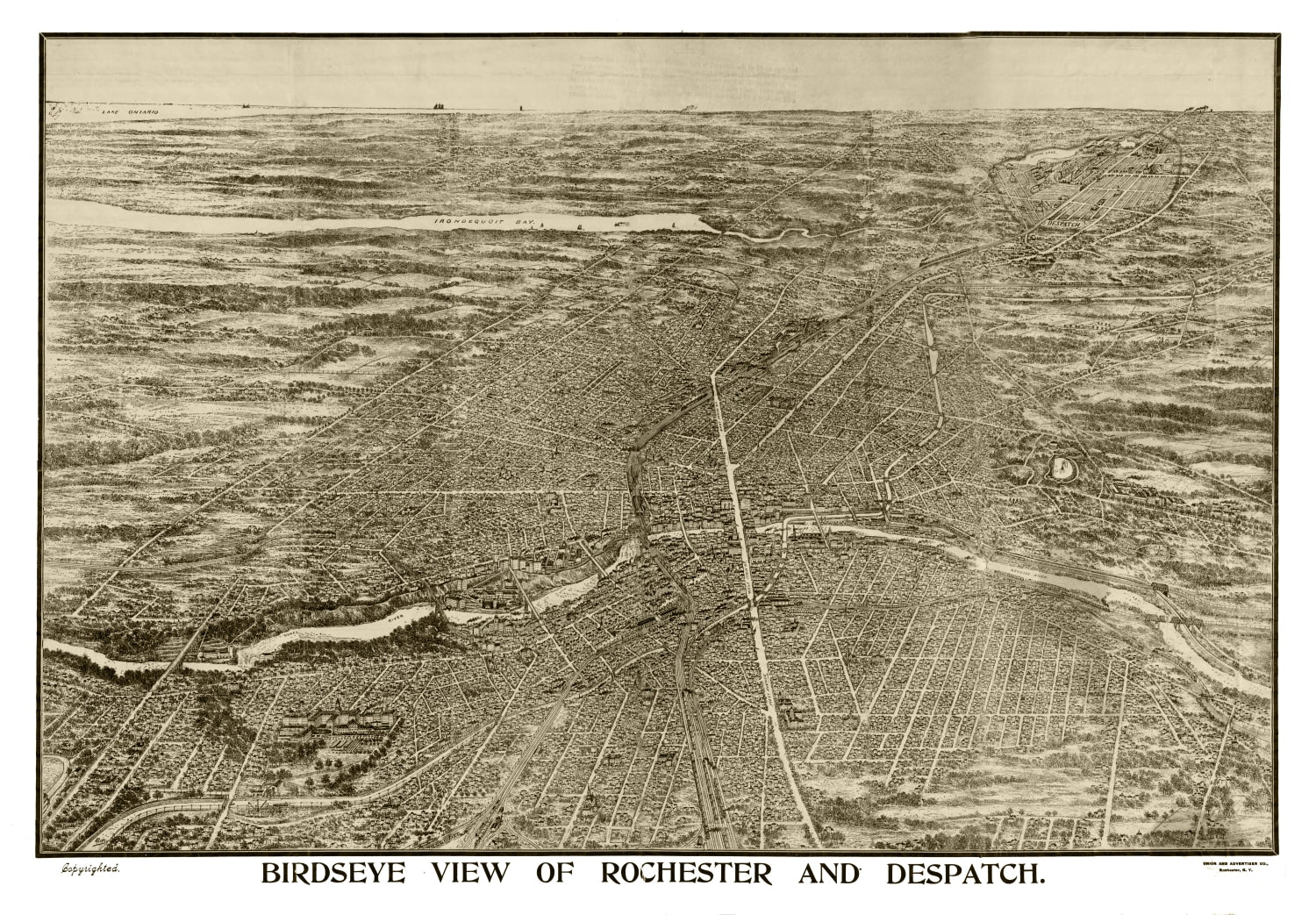 Vintage Map of Rochester, New York 1910
