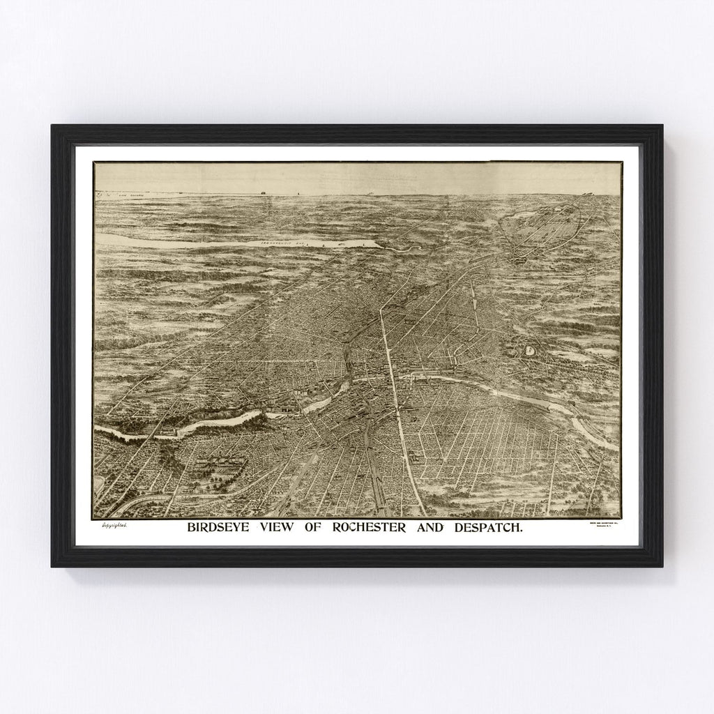 Vintage Map of Rochester, New York 1910
