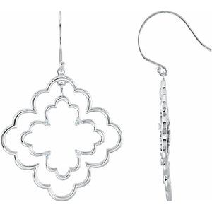 Sterling Silver 1/8 CTW Natural Diamond Earrings