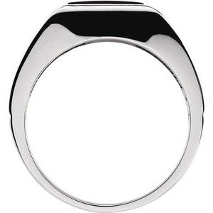 10K White Gold Natural Black Onyx Ring