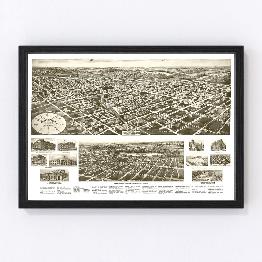 Vintage Map of Valley Stream, New York 1924
