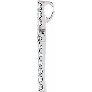 14K White Gold 5/8 CTW Natural Diamond Petite Cross Pendant
