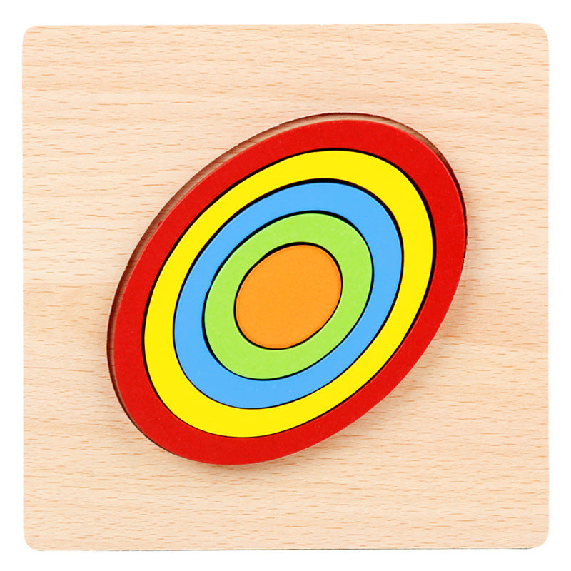 Wooden Geometric Shape Puzzle – Educational Cognitive Toy for Kids