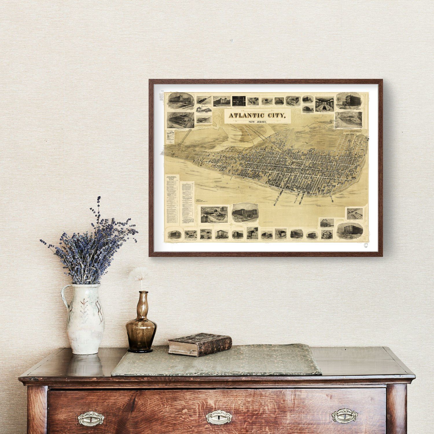 Vintage Map of Atlantic City, New Jersey 1900