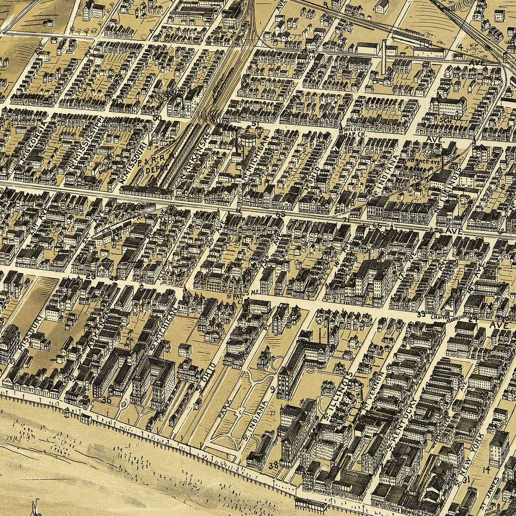 Vintage Map of Atlantic City, New Jersey 1900