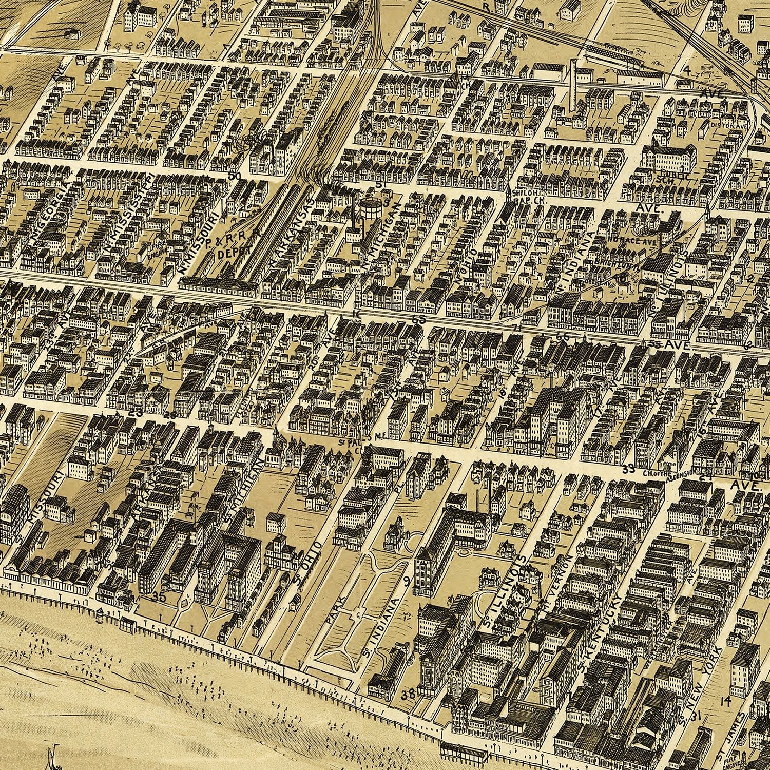 Vintage Map of Atlantic City, New Jersey 1900