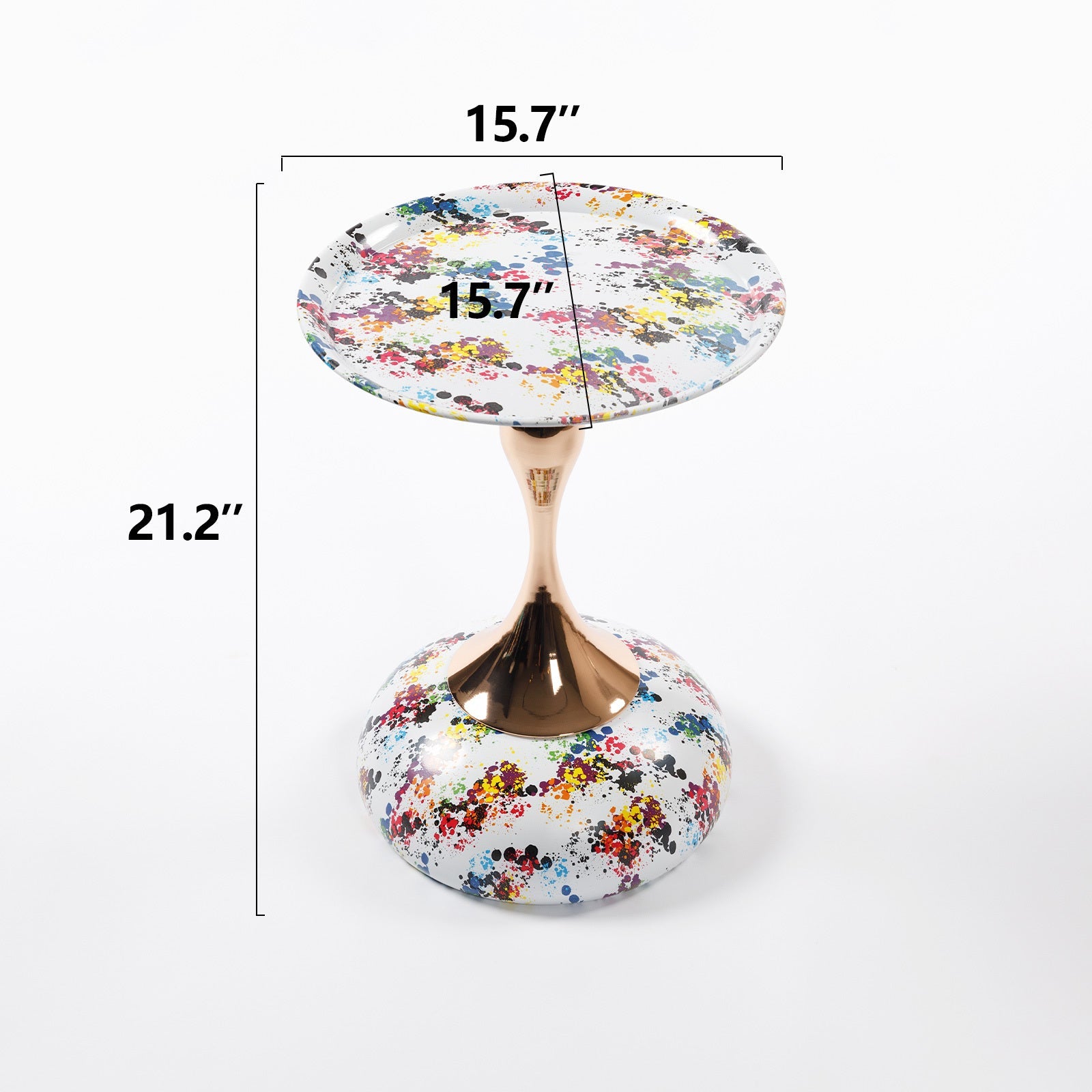 Mermaid Tail End Coffee Table Round Side Table, Modern Metal Pedestal Table, Minimalist Accent Table for Small Spaces, Drink Martini Table Decoration for Living Room