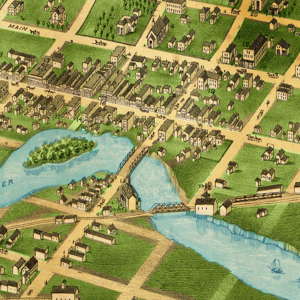 Vintage Map of Sioux Falls, South Dakota 1881