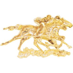 14K Yellow Gold Down to the Wire Horse Brooch/Pendant
