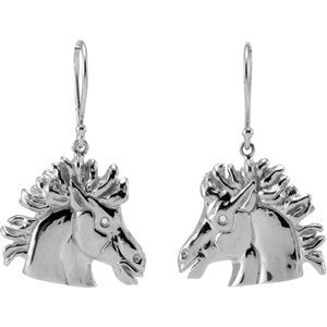 14K Yellow Gold 1.3 mm Round Left Magnificent Lipizzaner Earring Mounting