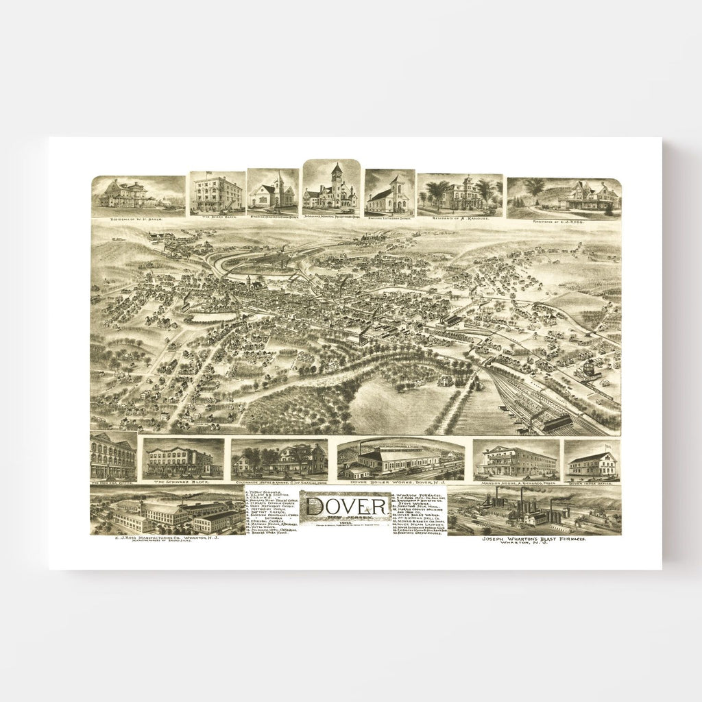 Vintage Map of Dover, New Jersey 1903