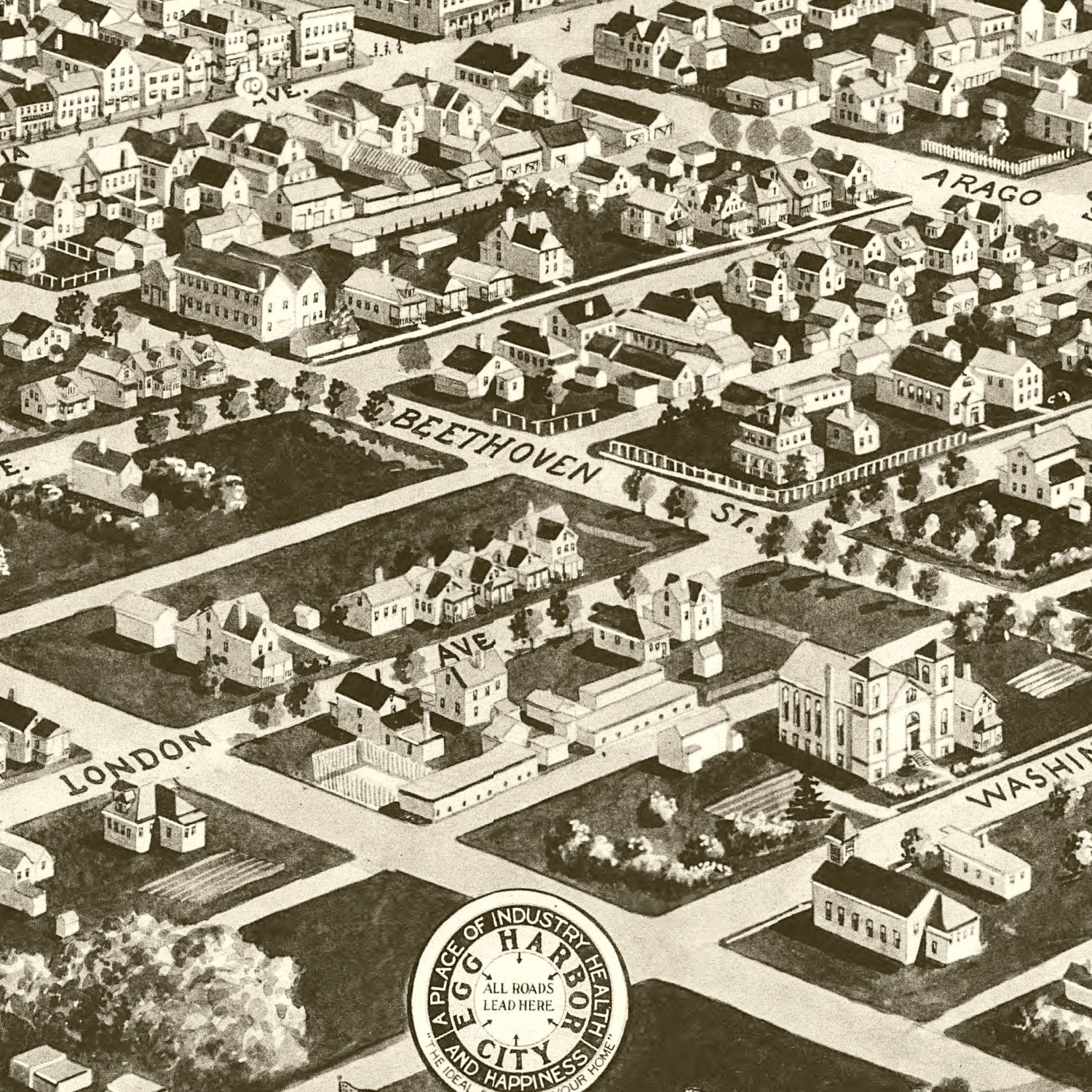 Vintage Map of Egg Harbor City, New Jersey 1924