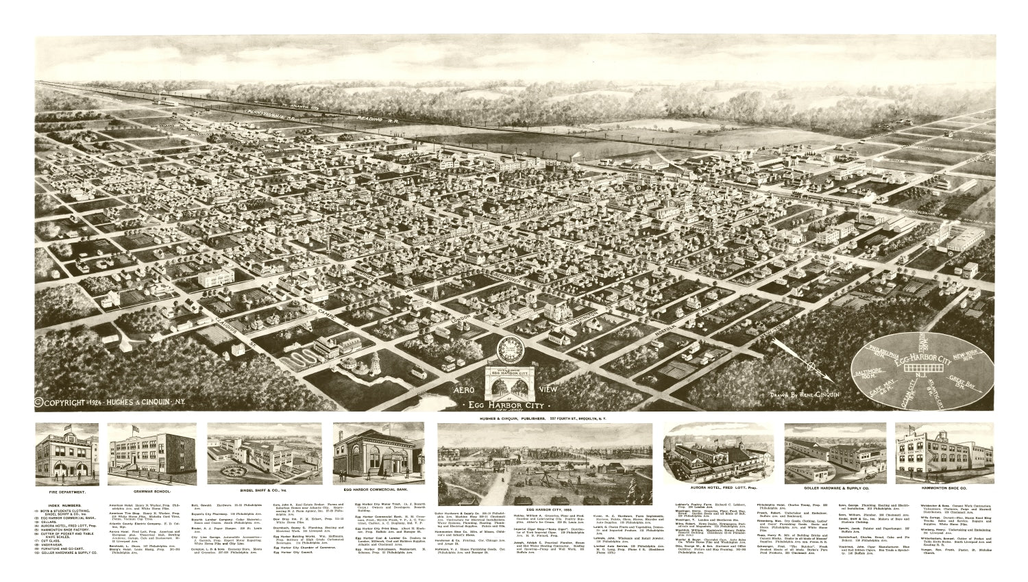 Vintage Map of Egg Harbor City, New Jersey 1924