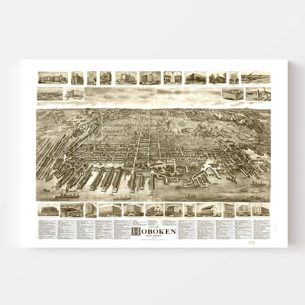Vintage Map of Hoboken, New Jersey 1903