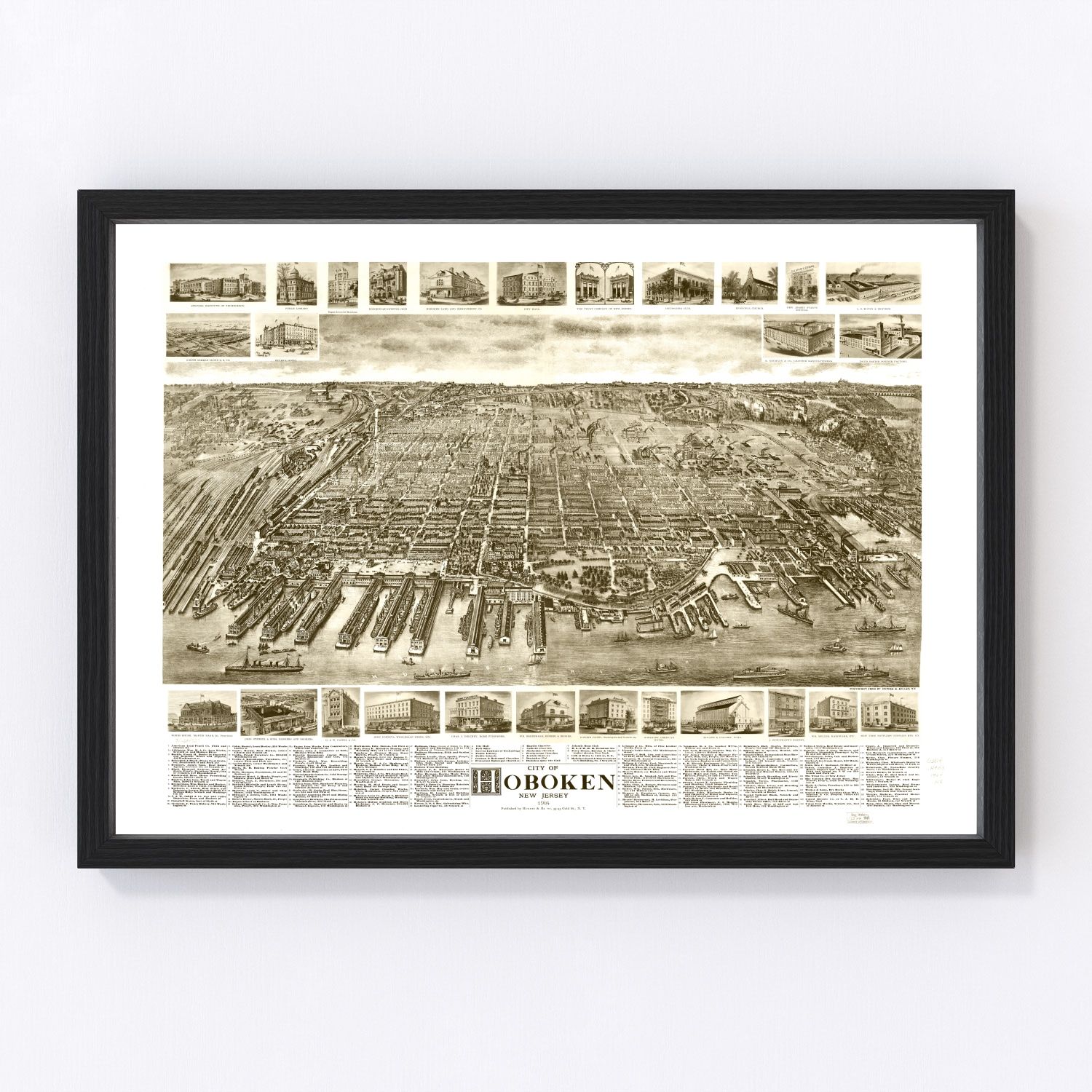 Vintage Map of Hoboken, New Jersey 1903