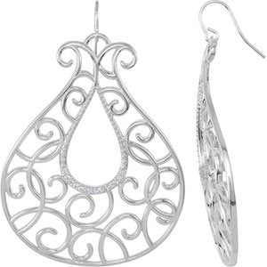Sterling Silver 1/4 CTW Natural Diamond Earrings