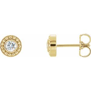 14K Yellow Gold 1/5 CTW Natural Diamond Beaded Earrings