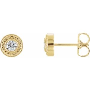 14K Yellow Gold 3 mm Round Rope Earring Mounting – image 3