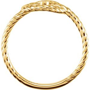14K Yellow Gold .025 CT Natural Diamond Rope Knot Ring