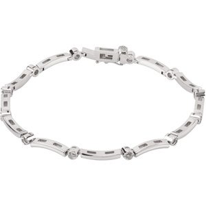 14K White Gold 2.2 mm Round Line 7" Bracelet Mounting