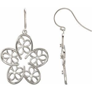 14K Yellow Gold 1/6 CTW Natural Diamond Flower Earrings – image 3
