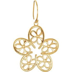 14K Yellow Gold 1.7 mm Round Flower Earring Mounting