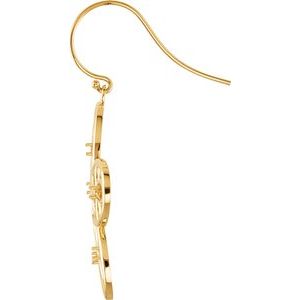 14K Yellow Gold 1.7 mm Round Flower Earring Mounting – image 2