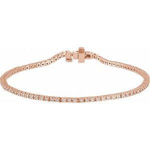 14K Rose Gold 7/8 CTW Natural Diamond Line 7 1/4" Bracelet