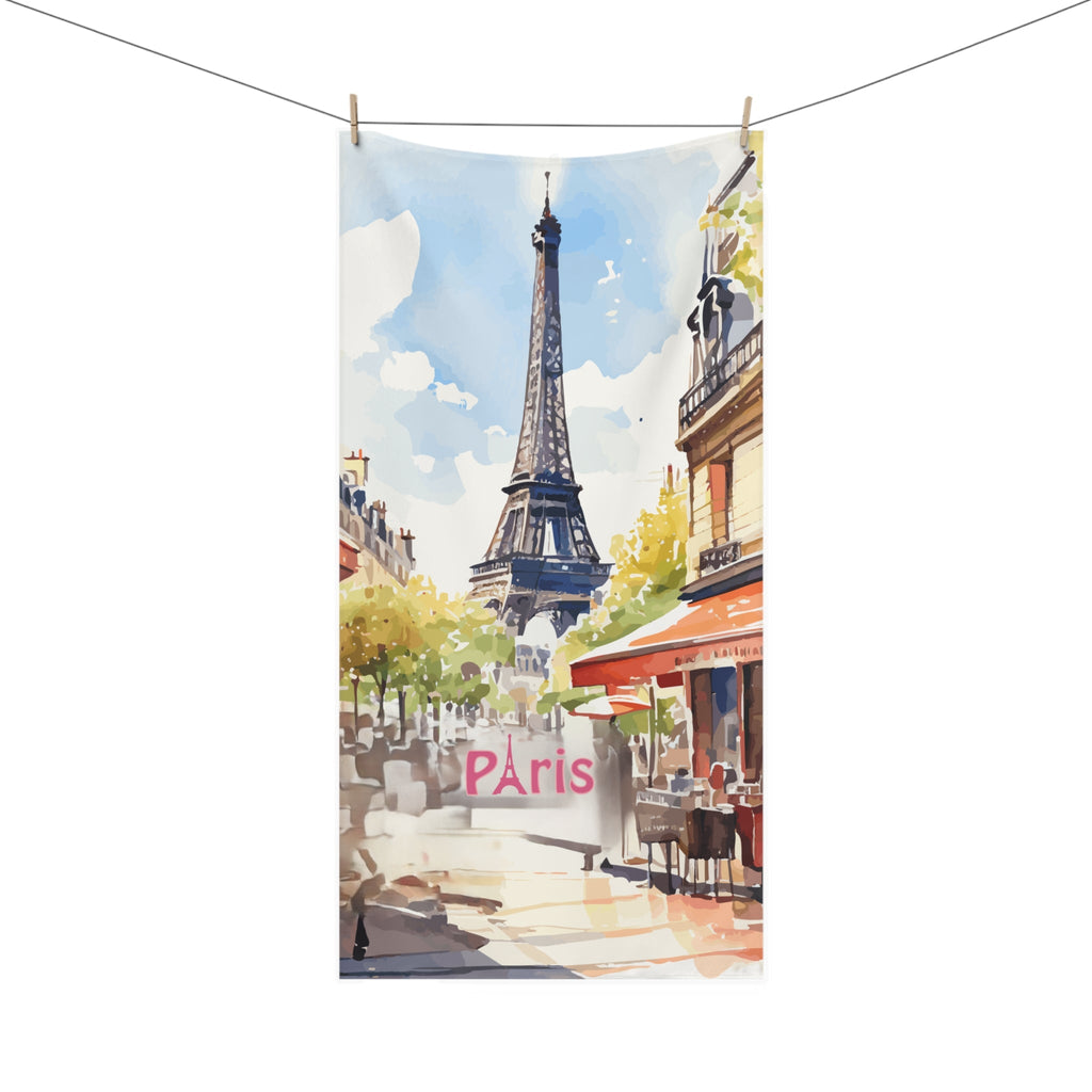 Elegant Parisian Mink-Cotton Bath Towel - Eiffel Tower Design