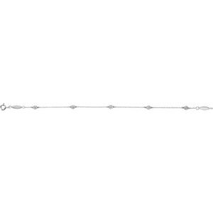 14K White Gold 1/3 CTW Natural Diamond Bezel-Set Station 7" Bracelet – image 2