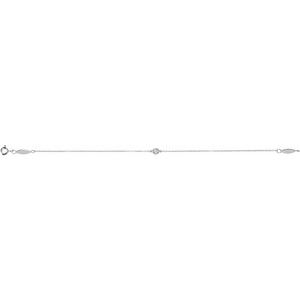 14K White Gold .08 CT Natural Diamond 7" Bracelet – image 2