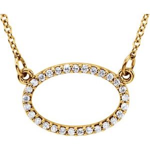 14K Yellow Gold 1/8 CTW Natural Diamond 16" Necklace