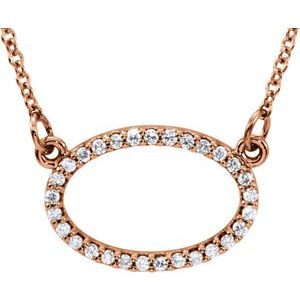 14K Rose Gold 1/8 CTW Natural Diamond 16" Necklace